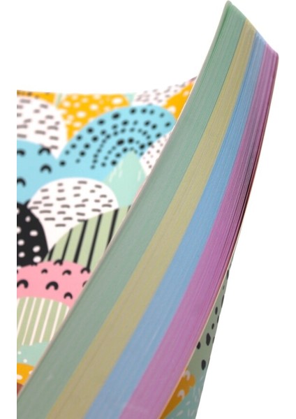 128 Yaprak Çizgili Zemin Renkli Defter Renkli Daireler 15 x 21 cm modelleri