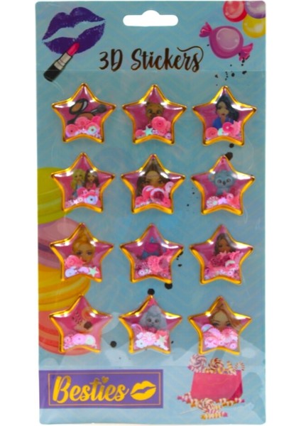 Besties 3D Stickers Pullu Işıltılı Yıldız 7915