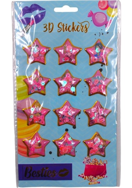 Besties 3D Stickers Pullu Işıltılı Yıldız 7915