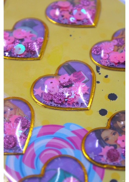 Besties 3D Stickers Pullu Işıltılı Kalp 7915