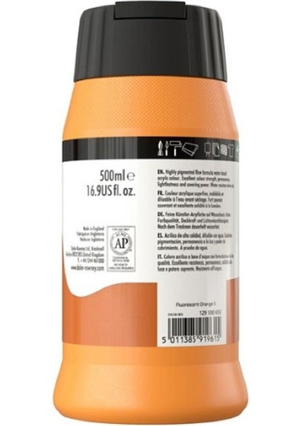 System 3 Akrilik Boya 500ML 653 Fluoro Orange fiyatları