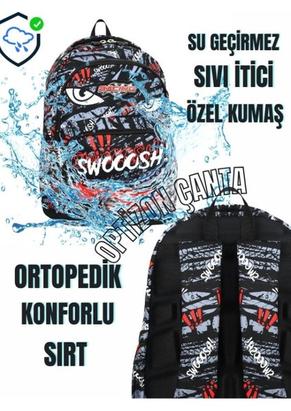 Araba Desenli Üçlü Erkek Çocuk Ilkokul Okul Çantası + Termal Beslenme Çantası + Kalemlik modelleri