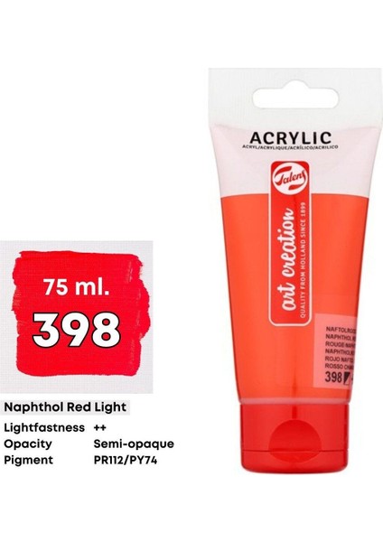 Art Creation Akrilik Boya 75ML 398 Naphthol Red Light