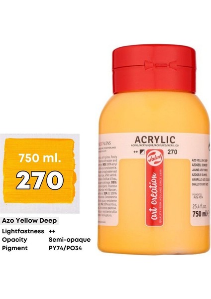 Art Creation Akrilik Boya 750ML 270 Azo Yellow Deep
