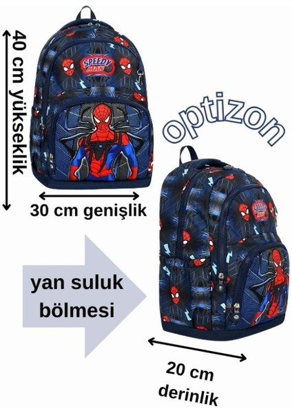 Spıderman Desenli Üçlü Erkek Çocuk Ilkokul Okul Çantası + Termal Beslenme Çantası + Kalemlik fiyatları