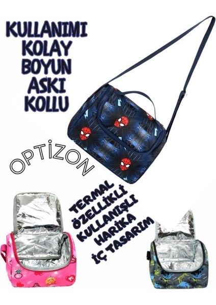 Spıderman Desenli Üçlü Erkek Çocuk Ilkokul Okul Çantası + Termal Beslenme Çantası + Kalemlik fırsatları
