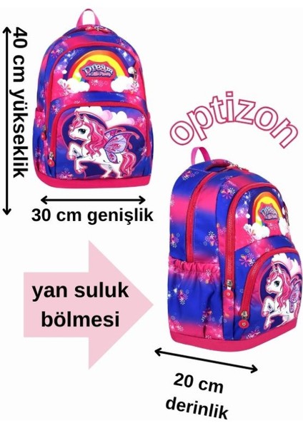 Unıcorn Desenli Üçlü Erkek Çocuk Ilkokul Okul Çantası + Termal Beslenme Çantası + Kalemlik modelleri