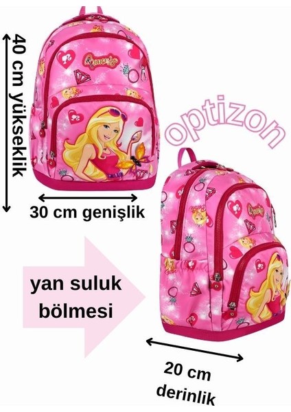 Barbıe Desenli Beşli Erkek Çocuk Ilkokul Okul Çantası + Termal Beslenme Seti + Kalemlik + Suluk fiyatları