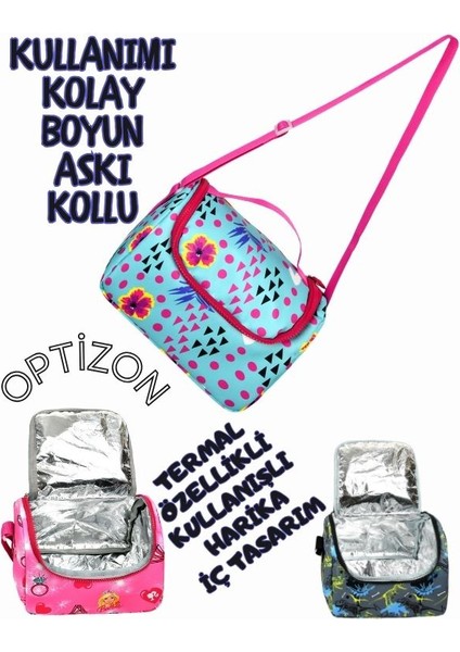 Flamingo Desenli Beşli Erkek Çocuk Ilkokul Okul Çantası + Termal Beslenme Seti + Kalemlik + Suluk fırsatları