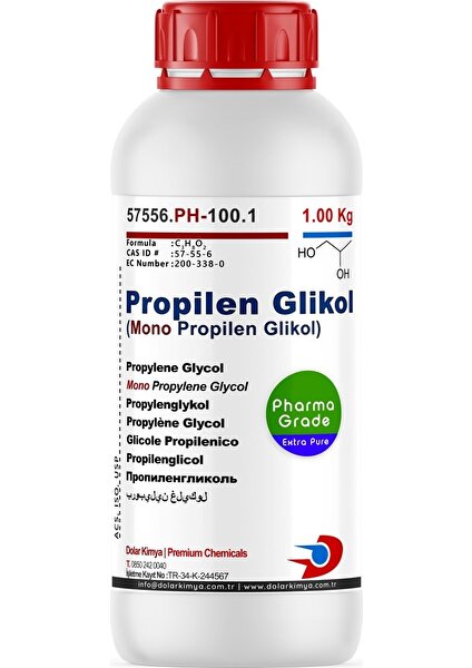 Dolar Kimya Mono Propilen Glikol (Mpg) (Pharma Grade,yüksek Saflık,kokusuz) | 1.00 kg