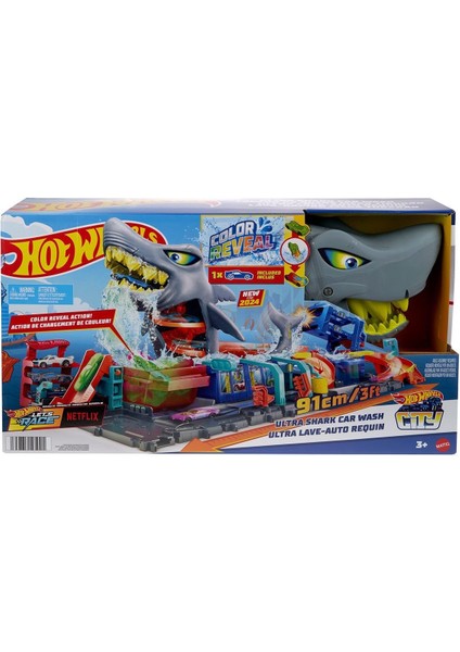 HTN82 Hot Wheels Muhteşem Köpek Balığı Araba Yıkama Oyun Seti