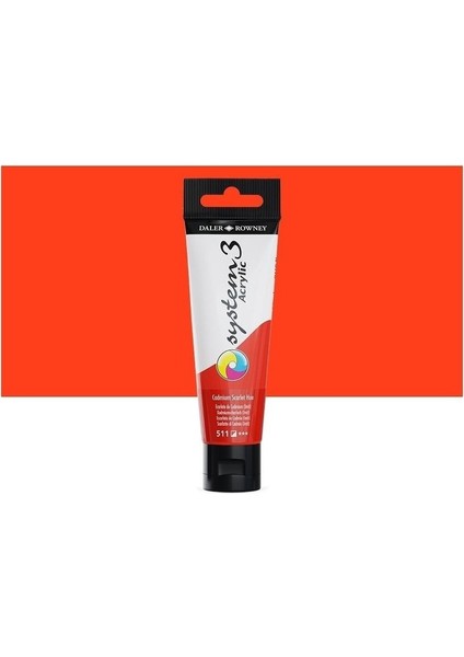 System 3 Akrilik Boya 150ML 511 Cadmium Scarlet Hue