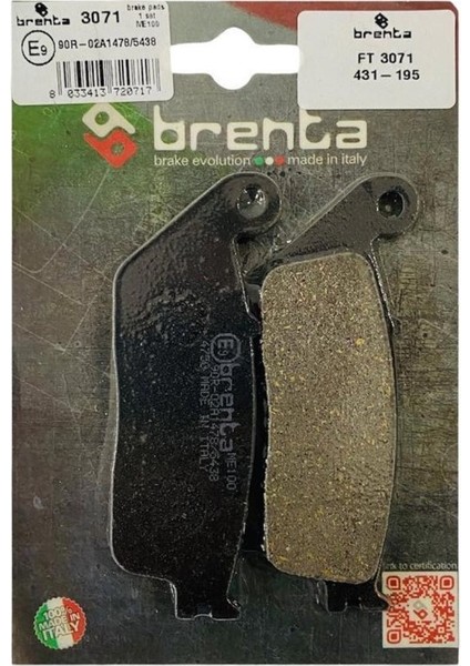 Kymco Venox 250 Ön Fren Balata Brenta (Made In Italy)