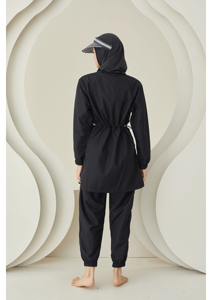 Siyah Plain Pattern Tesettür Mayo modelleri