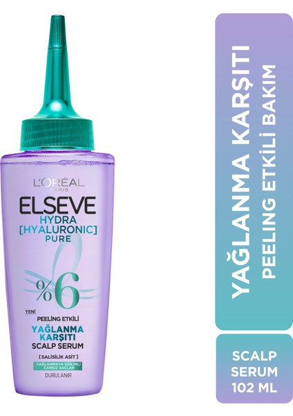 L'oréal Paris Elseve Hydra [hyaluronic] Pure Salisilik Asit Içeren Yağlanma Karşıtı Peeling Etkili Saç Derisi Serumu 102ML