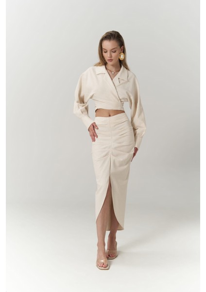 Asos Bej Gömlek Etek Takım