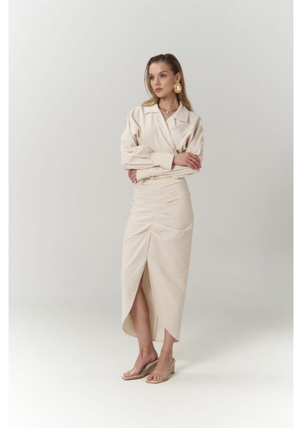 Asos Bej Gömlek Etek Takım