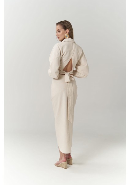 Asos Bej Gömlek Etek Takım