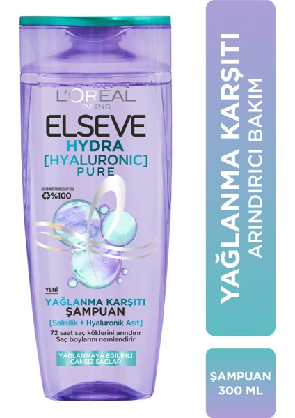 Hydra [Hyaluronic] Pure Salisilik Asit İçeren Yağlanma Karşıtı Arındırıcı Şampuan 300ml