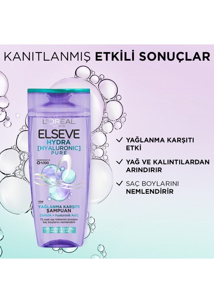 Hydra [Hyaluronic] Pure Salisilik Asit İçeren Yağlanma Karşıtı Arındırıcı Şampuan 300ml