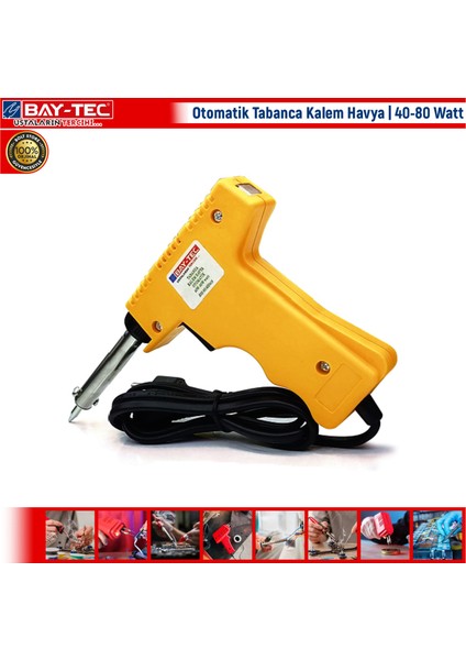 Otomatik Tabanca Kalem Havya | 40-80 Watt