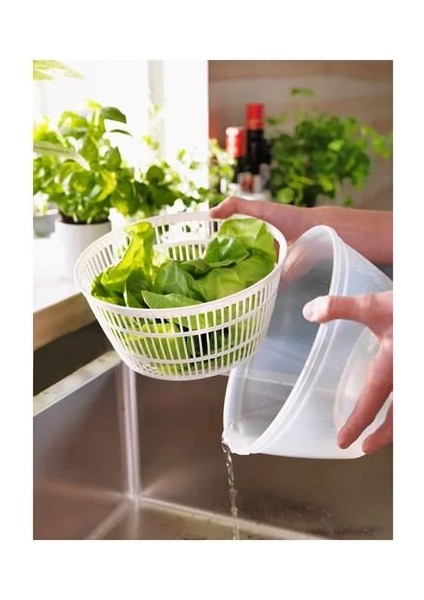 Uppfylld 23 cm Mutfak Salata Kurutucu Beyaz