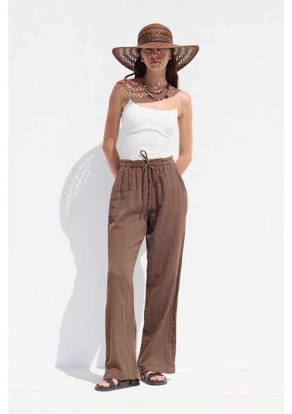 Müslin Rahat Pantolon Kahverengi indirimleri