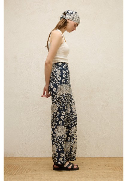 Viskon Desenli Pantolon Lola fırsatları