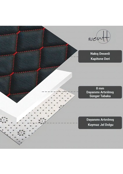 Hyundai Matrix 2001-2010 Uyumlu Kapitone Deri Universal Oto Paspas modelleri