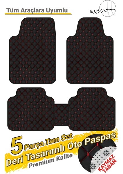 Audi Q7 2009-2015 Uyumlu Kapitone Deri Universal Oto Paspas