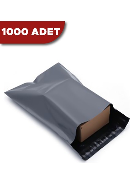 Kalın Dayanıklı 120 Mic Eticaret Kargo Zarfı Cepsiz Esnek Gri Baskısız 37X49 Büyük Boy Kargo Poşeti 1000 Adet