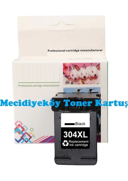 HP 304XL-N9K08AE (AMP 100-AMP 120-AMP 125-AMP 130-2620-2622-2630-2632-2633-2634-3720-3730-3732-3733-3735-3750-3755-3760-3762-4764-5010-5020-5030-5032-5050-5055) Muadil Siyah Kartuşu