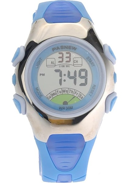 PSE-219 Erkek Kız Çocuk LED Dijital Spor Saat Tarihli/alarmlı/kronometreli (Mavi) (Yurt Dışından)