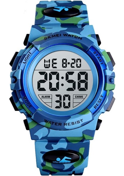 Çocuk Izle, Erkek Izle Dijital Spor Açık Çok Fonksiyonlu Kronograf 50 M Su Geçirmez 7 Renkli Aydınlık Takvim Alarm Kronometre LED Kol Saati (Yurt Dışından)