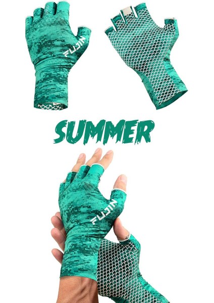 Pro Angler Summer Gloves Green