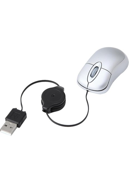 Çalışma Fare Kablolu Fare Bilgisayar Oyun Faresi Mini USB Fare Geri Çekilebilir Kablo Dizüstü Küçük Fare Kız (Yurt Dışından)