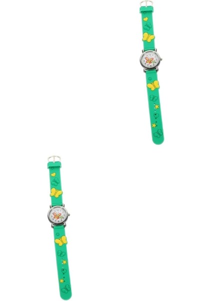 2 Adet Çocuk Karikatür Kol Saati Izle Çocuk Kız Taşınabilir Gün Doğum Günü Kelebekler Dekoratif Hediye Bilek Öğrencileri (Yurt Dışından)