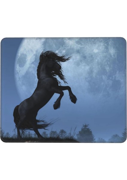 Moon Horse Mouse Pad 7x8.6 Inç Kaymaz Ka Tabanlı Kablosuz Fare Bilgisayarlar Dizüstü Ofis Için Dayanıklı Malzemeler (Yurt Dışından)