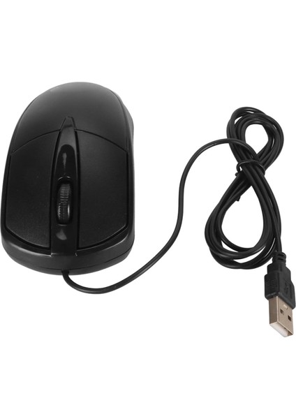 Kablolu Fare, 4,9 Ft Uzun Kablo 3 Tuşlu Ev Okul Ofisi Için Tak ve Çalıştır Kablolu USB Fare, Sağ Veya Sol El Kullanımı - Siyah (Yurt Dışından)
