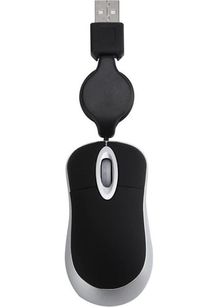 Geri Çekilebilir Seyahat Optik Mini Pc Fare, Taşınabilir Mini USB Kablolu Fare, Bilgisayar Dizüstü Bilgisayarı Için Ergonomi Ev Ofis Fareleri (Siyah) (Yurt Dışından)