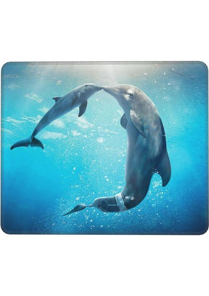 Denizde Yunus Mouse Pad 7x8.6 Inç Kaymaz Ka Tabanlı Kablosuz Fare Bilgisayarlar Dizüstü Ofis Için Dayanıklı Malzemeler (Yurt Dışından)