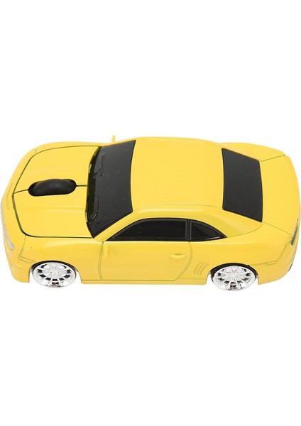 Fare, Spor Araba Şeklinde, 2,4 Ghz USB ile Benzersiz Abs Malzeme Tasarımı, LED Farlar Otomatik Uyku Modu, 1600 Dpı Optik Sensör (Sarı) (Yurt Dışından)