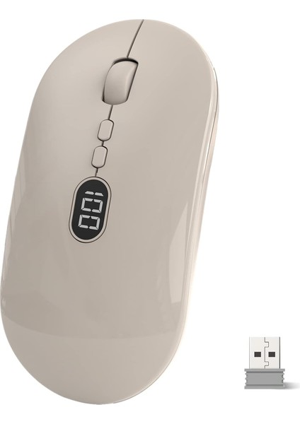Dizüstü Bilgisayar Için Bluetooth Kablosuz Bilgisayar Faresi, Pil Seviyesi Görünür, 2,4g Taşınabilir Ultra Ince USB Fare, Pc/windows/mac Için Sessiz/sessiz Tıklamalı Dizüstü Bilgis (Yurt Dışından)