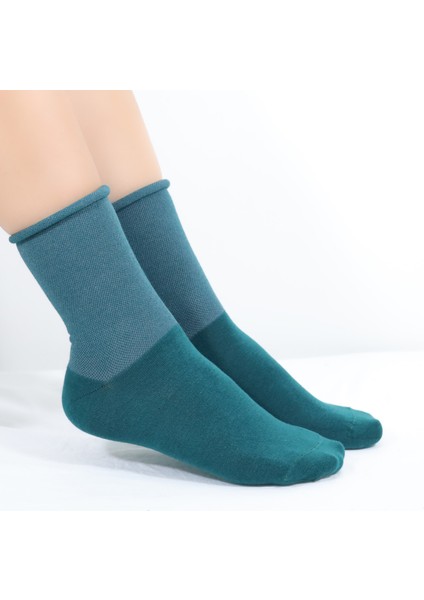 KRAL SOCKS Coton Dikişsiz Lastiksiz Roll-top Yazlık Sıkmayan 4'lü Paket Uzun Kadın Çorap Seti