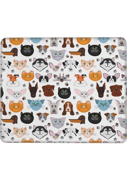 Karikatür Kedi ve Köpek Mouse Pad 7x8.6 Inç Kaymaz Ka Taban ile Kablosuz Fare Bilgisayarlar Dizüstü Ofis Için Dayanıklı Malzemeler (Yurt Dışından)