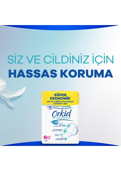 Extra Hassas Koruma Uzun (Boy 2) Kanatlı Hijyenik Ped 16 Adet x 2 Adet