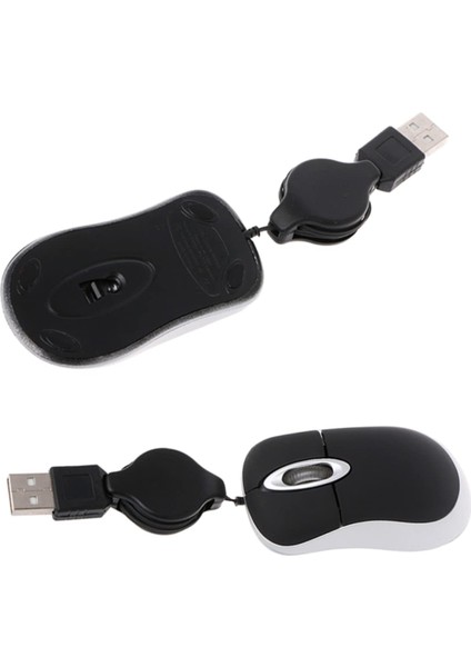 USB Fare 2 Adet Bilgisayar Fare Kablolu Fare Dizüstü Bilgisayar Için Geri Çekilebilir Kordon Fare Geri Çekilebilir Kablo Küçük Fare USB (Yurt Dışından)