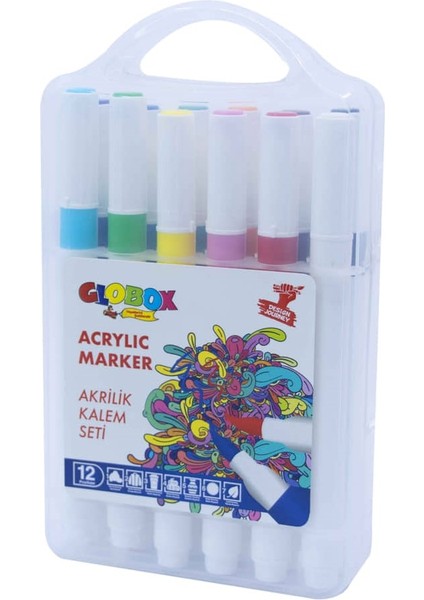 Akrilik Marker Kalem Seti 12 Renk