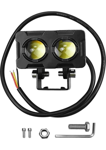 LED Spot Işık ve Sarı Beyaz Projektör Lens Dikdörtgen Baykuş LED Off Road Lamba Motosiklet ve Iş Makinesi Projektörü 12V-85V