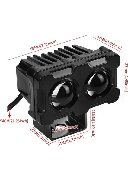 LED Spot Işık ve Sarı Beyaz Projektör Lens Dikdörtgen Baykuş LED Off Road Lamba Motosiklet ve Iş Makinesi Projektörü 12V-85V modelleri